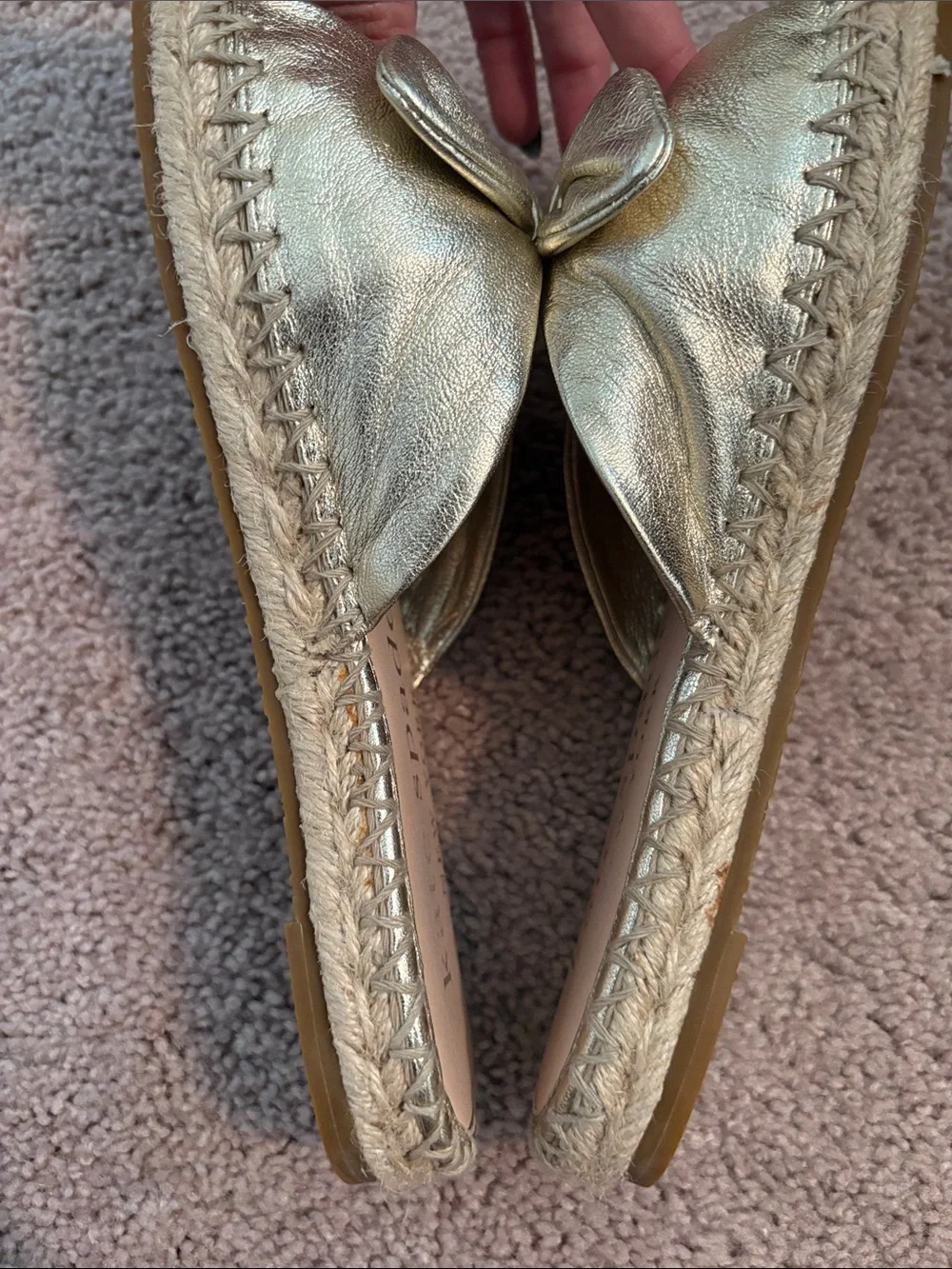 kate spade Metallic Gold Knotted Leather Sandals